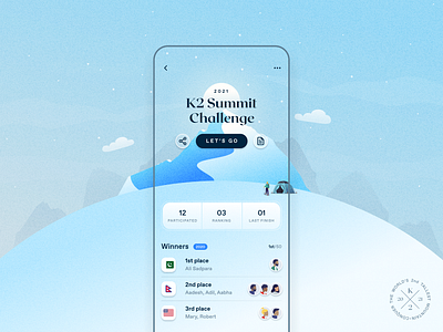 Mountaineer App Screen - K2 Summit Challenge ali sadpara blue challenge concept design k2 mobile mobile app mobile product mobile ui mobile ux mountain mountaineer app pakistan product designer product ui snow tribute uidesign uiux ux research