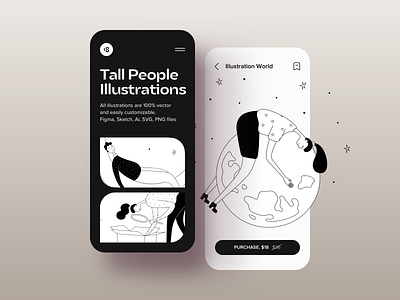 Tall People Illustrations 18design application character character illustrations clean ui colorful colors hero illustration minimal minimalism minimalism ui people illustrations startup stylish trend ui uidesign vector