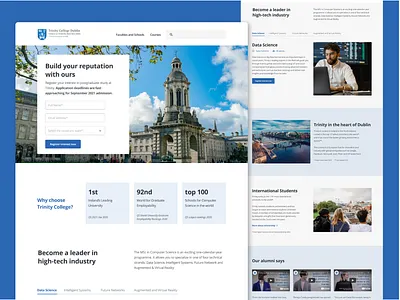 Trinity College Dublin | Landing Page case study college computer science dublin ireland landing page school trinity college ui uiux university website