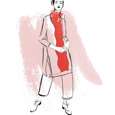 Red&Pink branding collage color design drawing fashion graphic design illustration logo ui vector