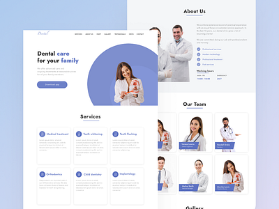 Dental Clinic - Landing Page clinic dental design health medicine tooth ui web