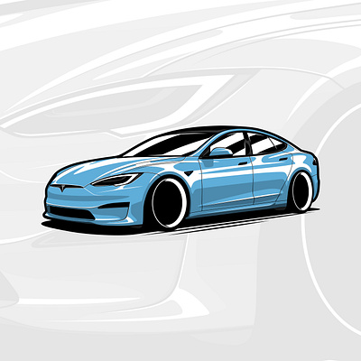 Tesla Model S Plaid art automotive automotiveart car cardrawing design drawing electric elon ev graphic design illustration logo musk tesla vector vehicle