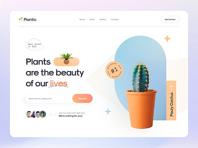 🌱 Plantic - Plant Shop Website cactus clean design ecommerce flower flowers garden gardening leaf leaves minimal nature plant planting shop tree ui ux web website