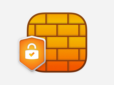 Firewall Security App Icon 3d app app icon big sur design graphic design icon illustration ios logo mac os skeumorphism ui