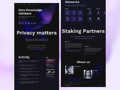 Landing page for ZK Validator crypto figma figmadesign landing landing page tech ui ux