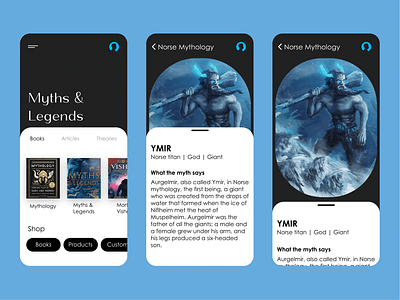 Myths and Legends information app design branding design digital figma information inspiration interaction interest interface legends myths ui ux website