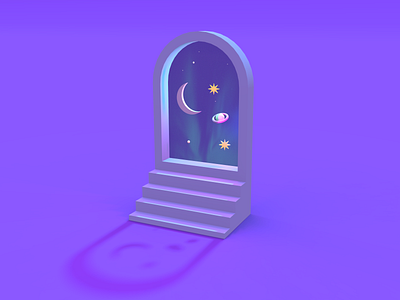 Space Portal 💫🪐💜 3d 3d design 3d illustration purple ui illustration vectary