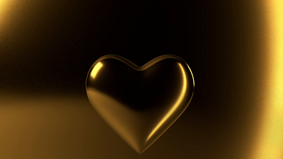 Golden Heart 3d animate animation c4d design designstudent gold heart motion graphics particles