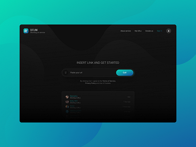 Cut.link service design airyvoid design figma gradient ui web