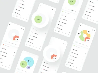 Life Circle 02 app app ui application chart circle dashboard graph graph chart ios minimal mobile mobile ui pie chart ui ux