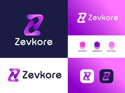 Branding Logo Design for Zevkore abstract best designer brand identity branding business company design digital internet logo logo designer logo identity logo maker logotype modern typography z letter logo z logo z mark