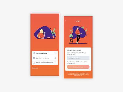 Telecom App UI / iOS app colors design experience illustration ios ui ux