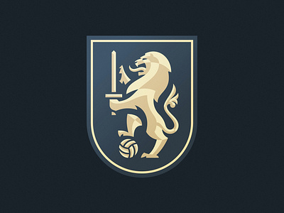 FC Lions crest football heraldic lion logo logotype mascot shield sport sword