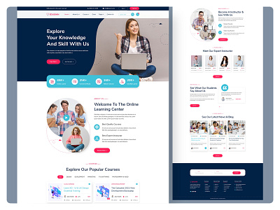 Eduonin – Online Education XD Templates college course customizable design edication website education educational course landing page online course school template ui uidesign university uxdesign web page website