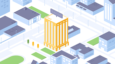 Isometric city architecture building buildings city cityscape design graphic design illustration isometric isometry landscape minimal urban vector
