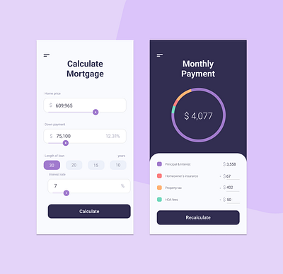 Mobile calculator design mobile ui ux web