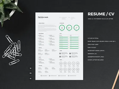Resume 3d animation branding clean cover cover letter cv design cv template design graphic design illustration letter logo motion graphics resume resume cover resume design resume template ui