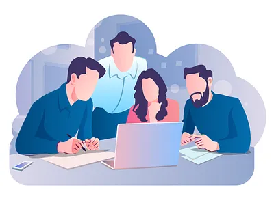 Project Meeting Discussion digital art discussion illustration group discussion illustration illustration meeting illustration people illustration project meeting illustration vector art