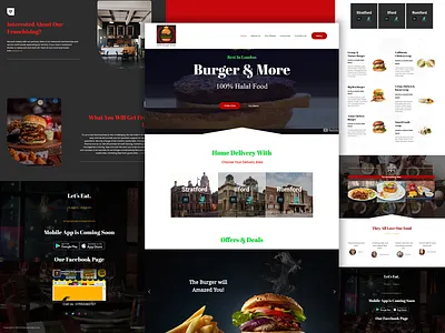 Burger shop website app designer app ux branding design food restaurant ui user interface design uxui web design website website design