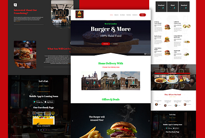 Burger shop website app designer app ux branding design food restaurant ui user interface design uxui web design website website design