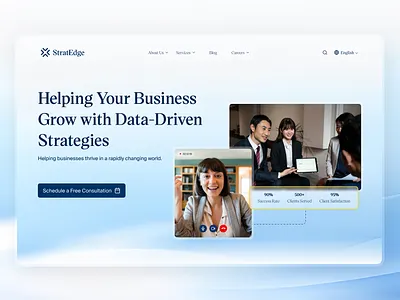 Homepage Design – StratEdge Consulting clean design consultant web design consulting consulting web design desktop web design homepage homepage design landing page minimalist modern profesional design ui uiux design ux web design