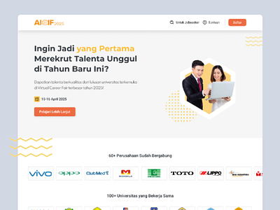 Jobfair Website design landing page typography ui ux web design