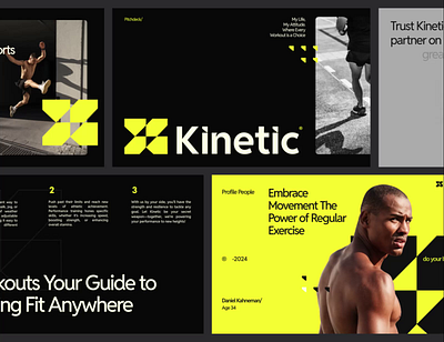 Kinetic - Sports Fitness | Brading & Pitch Deck branding graphic design logo pitch deck sports visual identity