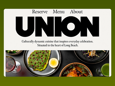 UNION | Restaurant Website Design beach celebrations clean layout culinary cultural food culturally dynamic cusines dining web food food presentation landing page menu modern ui product page reservation restaurant website ui design user interface uxui web design