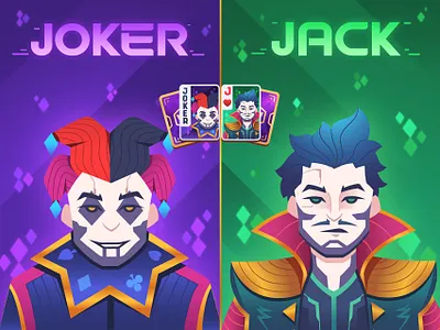 Wager: Promo Art 3 (PEPE Event) 2d game art card design cards casino character design clown deck flat flat illustration gambling illustration jack joker playing cards poker prince