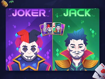 Wager: Promo Art 3 (PEPE Event) 2d game art card design cards casino character design clown deck flat flat illustration gambling illustration jack joker playing cards poker prince