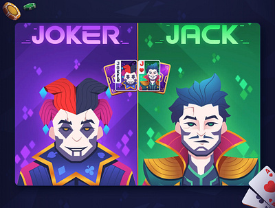 Wager: Promo Art 3 (PEPE Event) 2d game art card design cards casino character design clown deck flat flat illustration gambling illustration jack joker playing cards poker prince