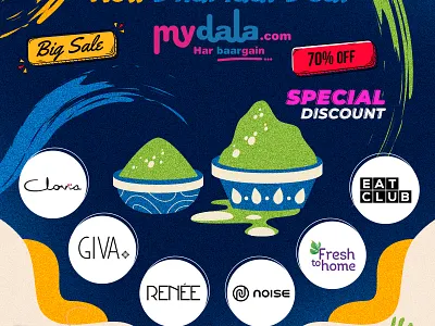 Happy Holi banner branding design facebook post fbpost graphic design happyholi holi post ui