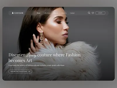 👗FashionGuru Landing Page artsitry boutique captivating clothing couture e commerce elegant design exclusive collection fashion high end fashion interface design landing page luxury model modern online store sleek layout stylish user interface ux