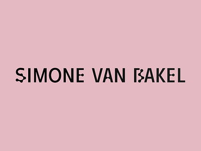 Simone Van Bakel Logotype Design beautiful logo black letters black typography brand brand design brand identity branding company logo creative design logo logo design logo mark logotype pink background simone van bakel typo typography visual visual identity