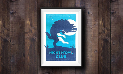 The Night H'owl Club art design illustration pantone printing risograph vector werewolf