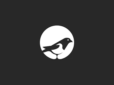 Magpie bird black design illustration logo magpie minimal negative space simple