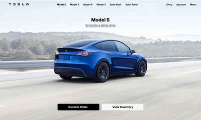 Redesigned the Tesla Model S landing page for MacBook product design uiux