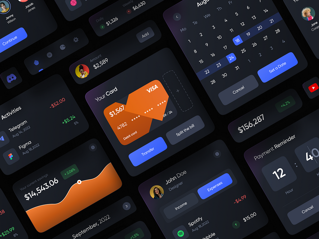 UI Components Dark Theme by Lay on Dribbble