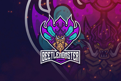 Beetle Monster Logo Template 3d 3d letter abstract animation branding concept creative design graphic design illustration logo logo template mockup motion graphics template mockup ui vector