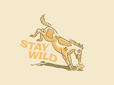 Stay Wild art bucking bronco crazy design horse illustration smoke stay wild texas texture vector western