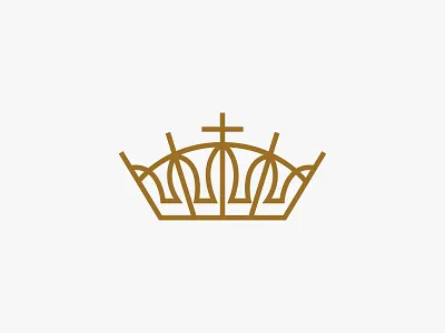 Crown logo christ christian church cross crown elegant expensive formal gold high end hill jesus king line linework logo luxury outline royal royalty