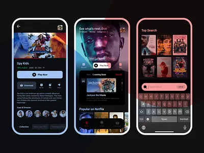 Netflix Redesign Challenge detail graphic design illustration interface movie ui