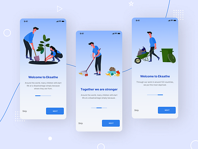 Volunteer manage Onboarding screen app apps design mobile onboarding ui ui design uiux