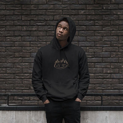 Forests Eye Apparel Design apparel apparel design cloth clothing creative custom dark design eye fashion forest gold graphic design hoodie icon illustration logo minimal mockup modern