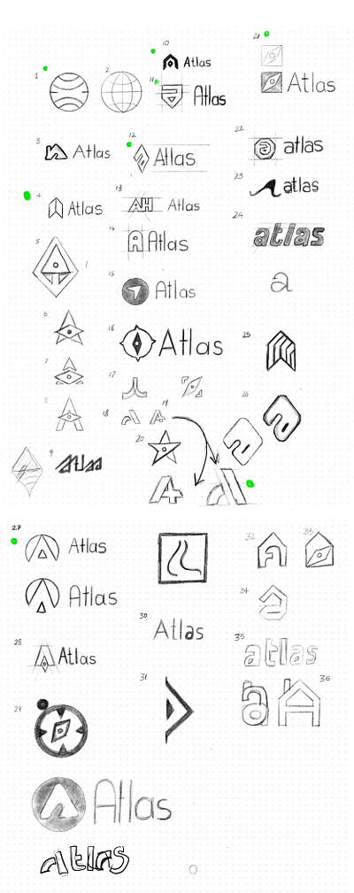 Atlas logo sketches / exploration atlas atlashome brand branding design exploration logo sketches