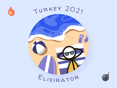 T-shirt Logo for Elixirator summer trip branding design illustration logo typography ui ux vector