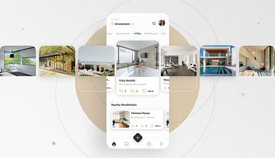 Real Estate Service App apartment architecture creative home house mobile mockups property real estate residentials ui ux villa