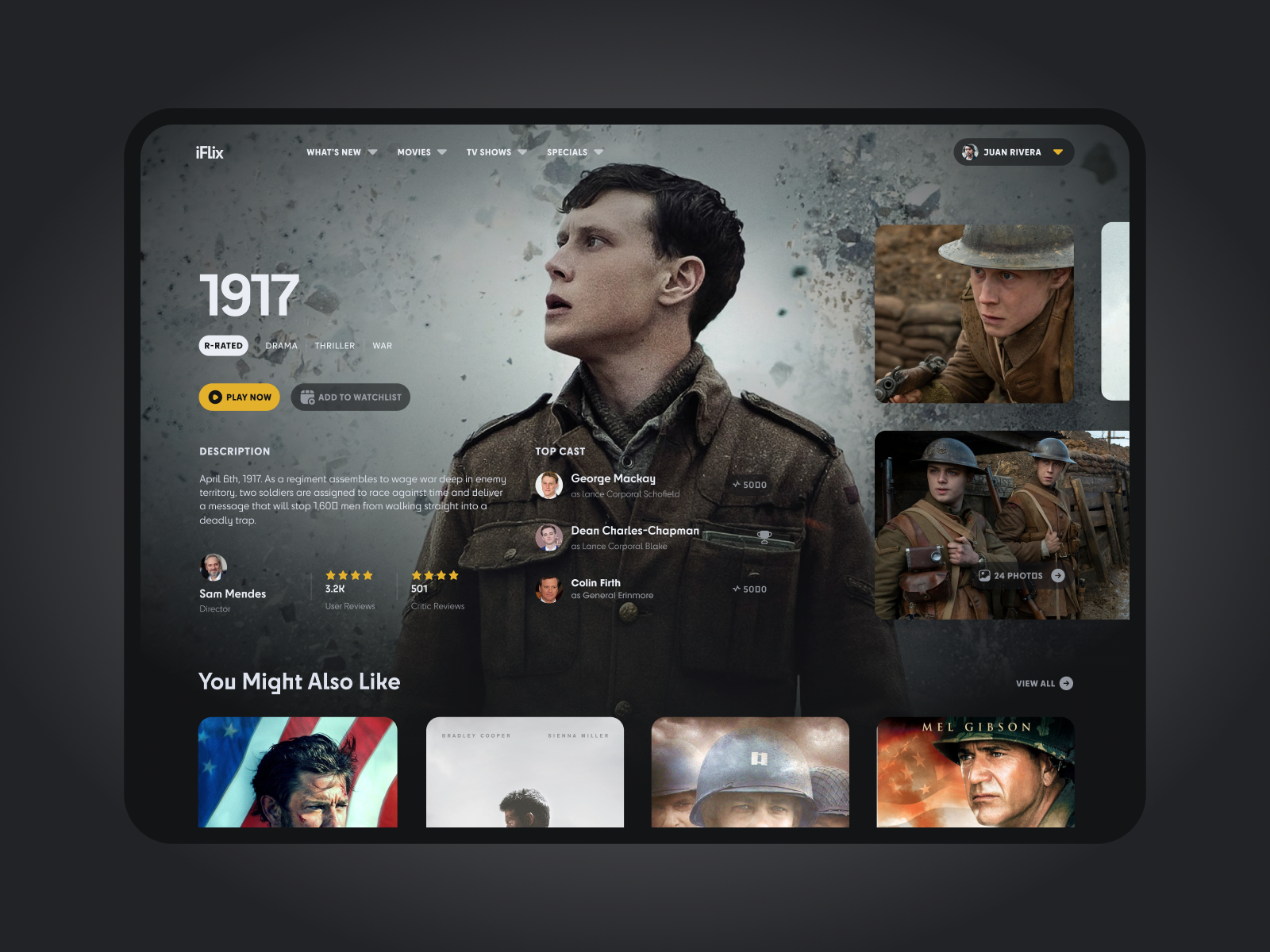 Example of iFlix - Movie Web App