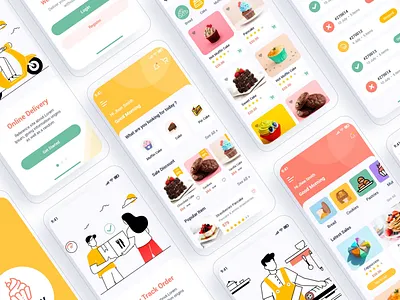 Sugary – Bakery Shop Mobile App UI app ui bakery shop delivery dessert shop ecommerce food shop mobile app online shop restaurant sweet ui ui design ux design