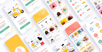 Sugary – Bakery Shop Mobile App UI app ui bakery shop delivery dessert shop ecommerce food shop mobile app online shop restaurant sweet ui ui design ux design